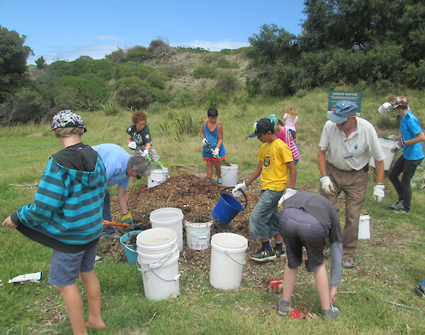 Castlecliff Coast Care planting in 2018